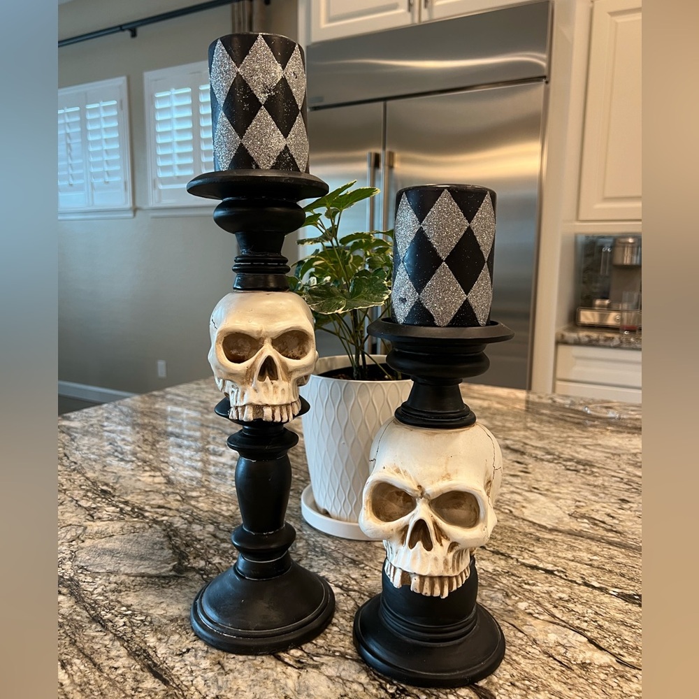 Skeleton Candlestick Holders (pair)